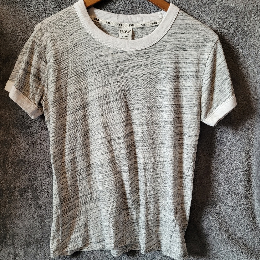 PINK Victoria's Secret Gray Short Sleeve Tee